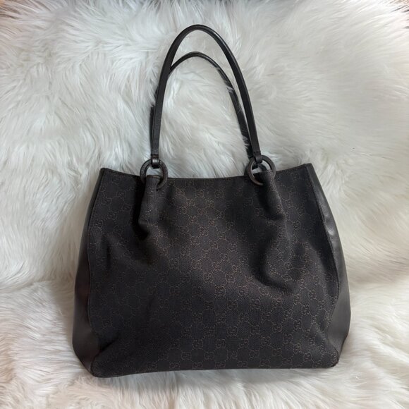 Gucci Monogram Tote Bag Dark Brown - Picture 3 of 13
